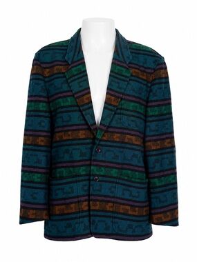 Size M (2) Kenzo Paris Women’s Vintage Made in France Geometric Wool Blazer